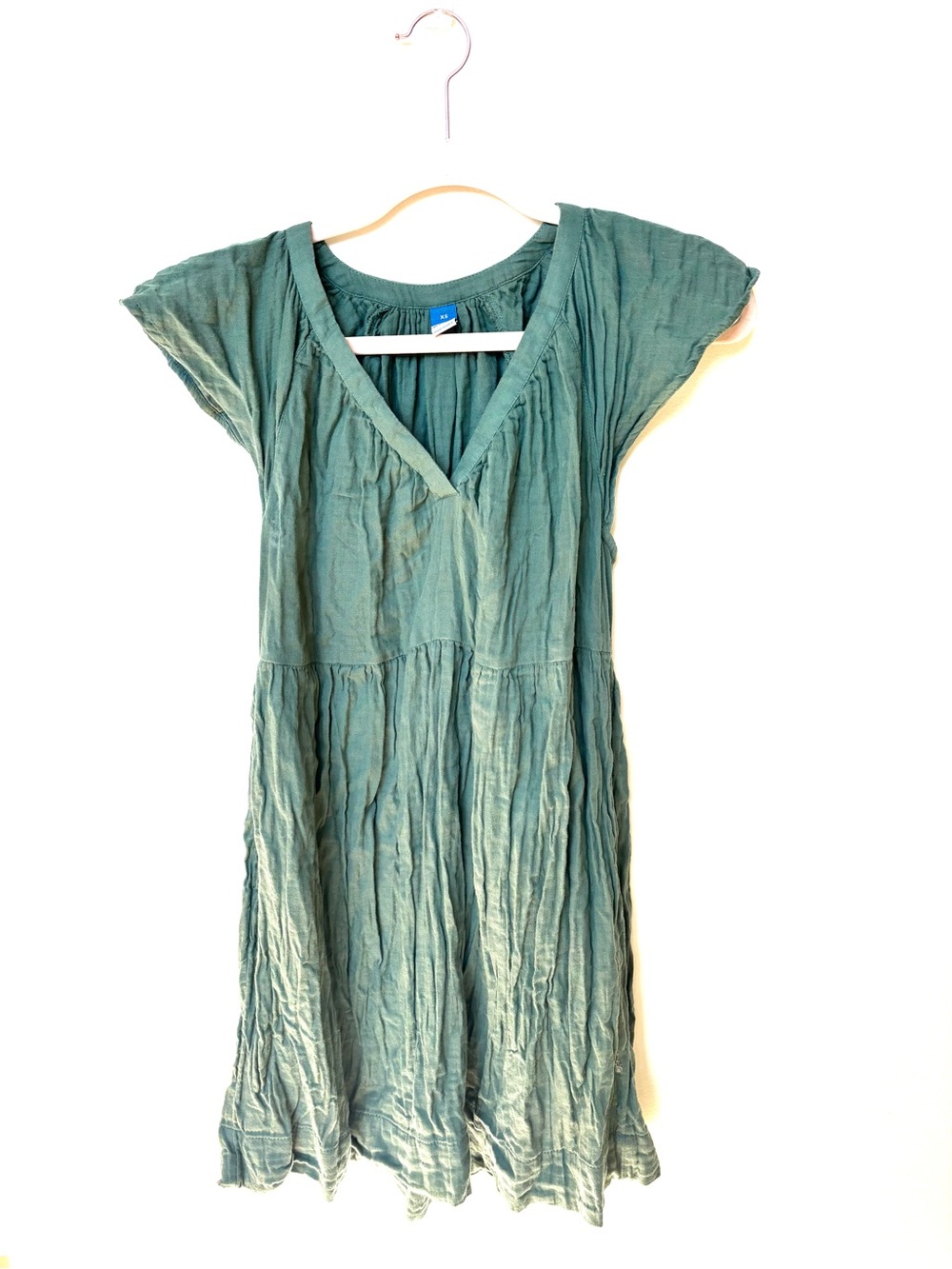 Old Navy green gauze dress lightweight flowy summer beach sz xs